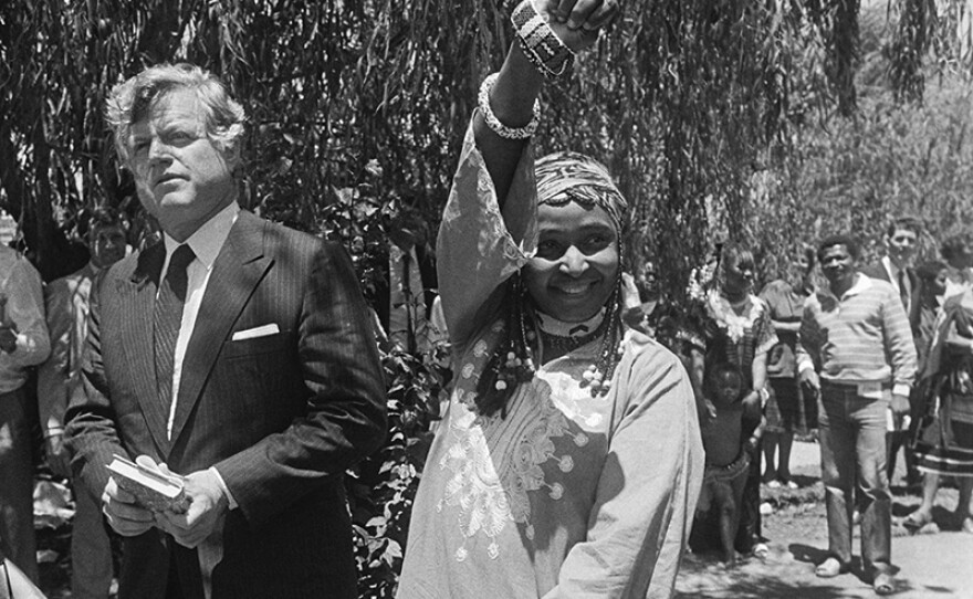 Winnie Mandela with Sen. Edward Kennedy during his 1985 visit to South Africa.