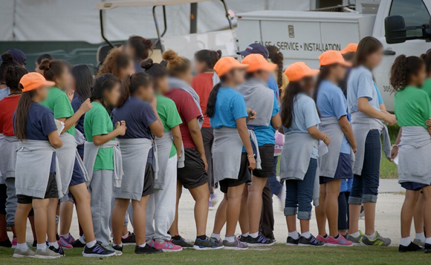 This photograph shows children held at the Homestead Shelter in Homestead, Fla. In "Kids Caught in the Crackdown," FRONTLINE and The Associated Press expose the traumatic stories of migrant children detained under Trump's immigration policies.