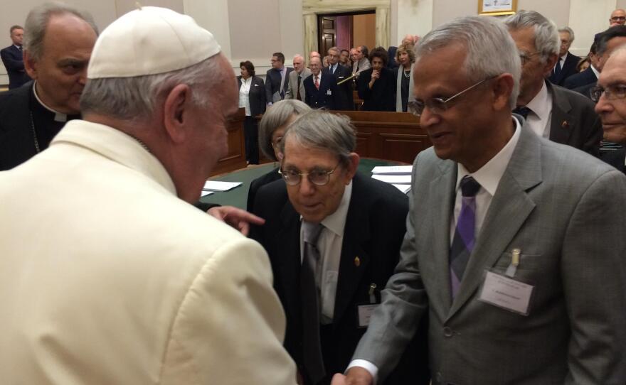"Ram" Ramanathan meets Pope Francis during a Vatican meeting on climate change, May 2014.