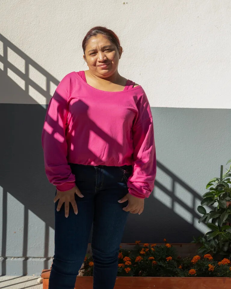 Merliz Parra after dropping off her child at Kidango Toyon Early Learning Center in San Jose on Sept. 15, 2026.