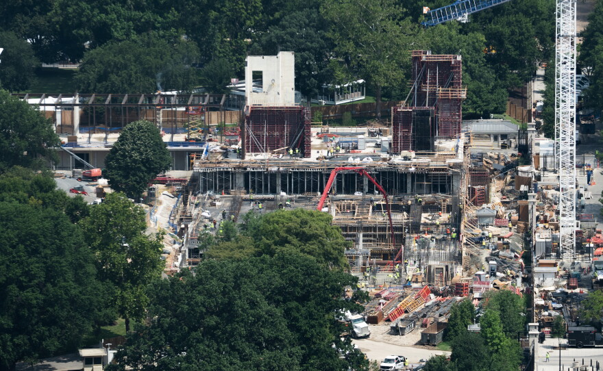 Trump's building projects in D.C., like the White House ballroom construction pictured on Wednesday, have prompted pushback and lawsuits from historic preservation groups.