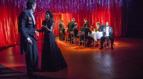 A photo of Jonathan Cake as Macbeth and Marsha Stephanie Blake as Lady Macbeth in The Old Globe's 2016 production.