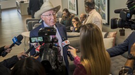 Reporters interview U.S. Ambassador to Mexico, Ken Salazar, in San Diego, Calif. November 19, 2024