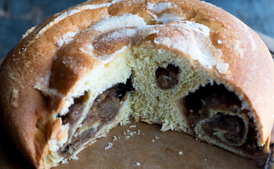 Gubana is related to strudel, babka, cozonac and other Eastern European pastries "stuffed" with filling and coiled in a pan to create an appealing spiral pattern when sliced.