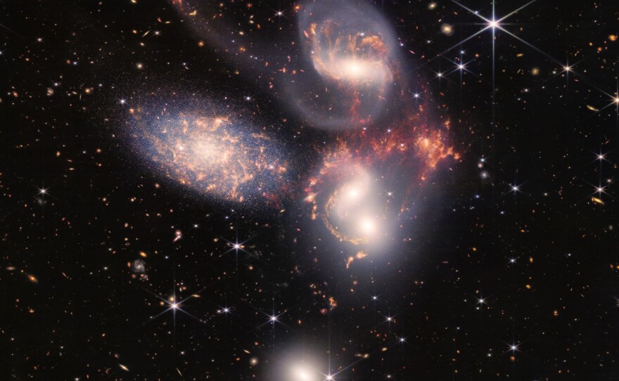 An enormous mosaic of Stephan's Quintet from NASA's James Webb Space Telescope.