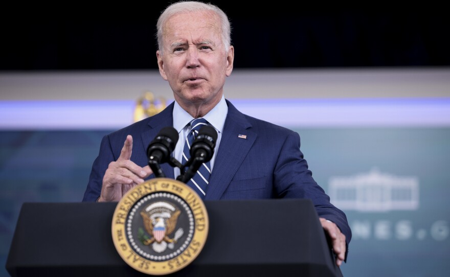 President Biden has seen his approval rating tick back up some after last month's low, with 45% now approving and 46% disapproving.