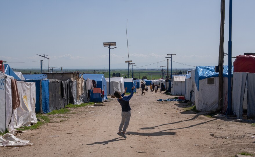 The camp is entirely dependent on aid, disrupted after cuts by USAID last year and again by fighting between Syrian and Kurdish forces this February.