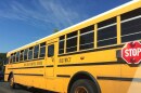 A parked school bus in San Diego, Nov. 1, 2018. 
