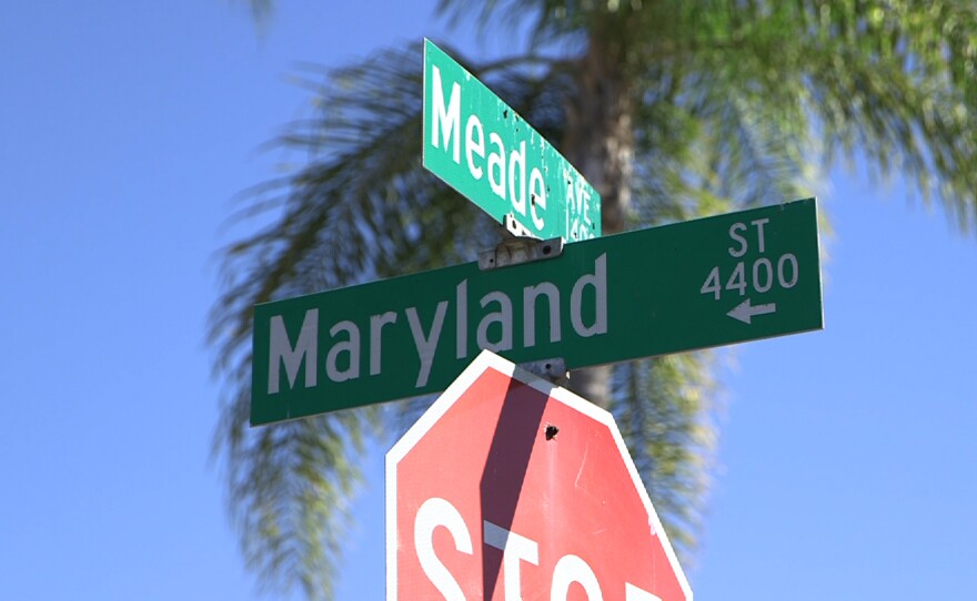 Maryland Street at Meade Avenue in San Diego's University Heights is where trick or treat on Maryland begins on Oct. 31, 2014.