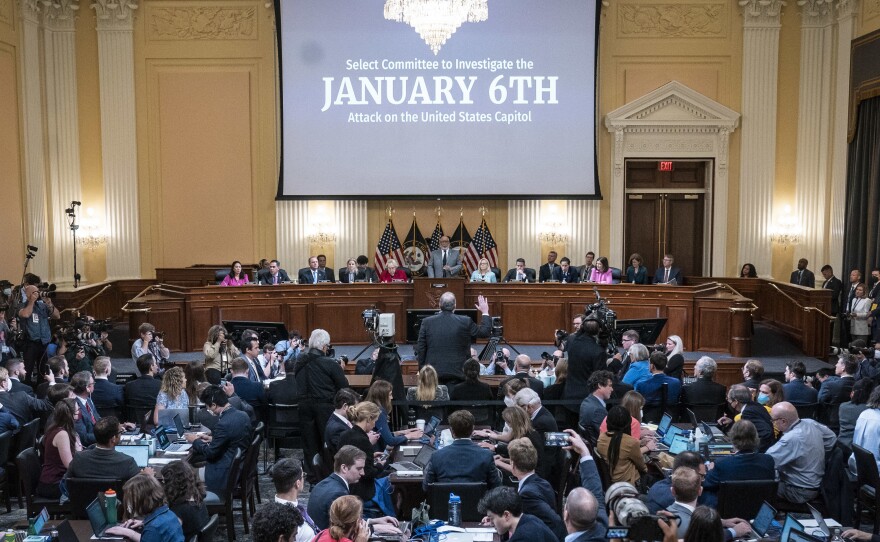 Former Fox News politics editor Chris Stirewalt is sworn in at a hearing of the Select Committee to Investigate the January 6th Attack on the U.S. Capitol in Washington, D.C., on June 13.