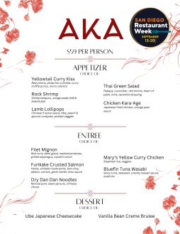 San Diego Restaurant Week at AKA