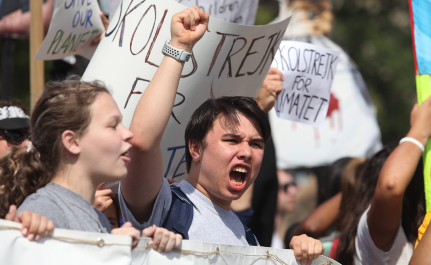 Climate protesters from D.C., Maryland and Virginia converged on the Capitol in Washington, D.C.