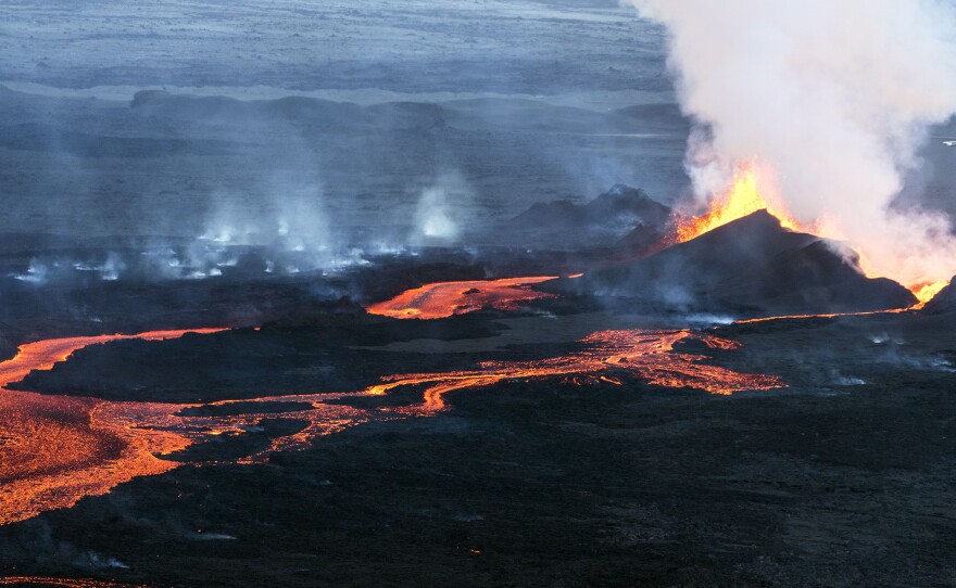 The lava has covered an area roughly the size of Manhattan.