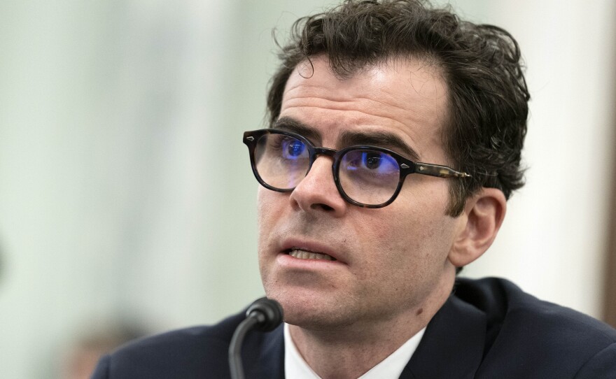 Adam Mosseri, the head of Instagram, testifies before the Senate Commerce, Science, and Transportation Subcommittee on Consumer Protection, Product Safety, and Data Security hearing on Capitol Hill in Washington Wednesday.