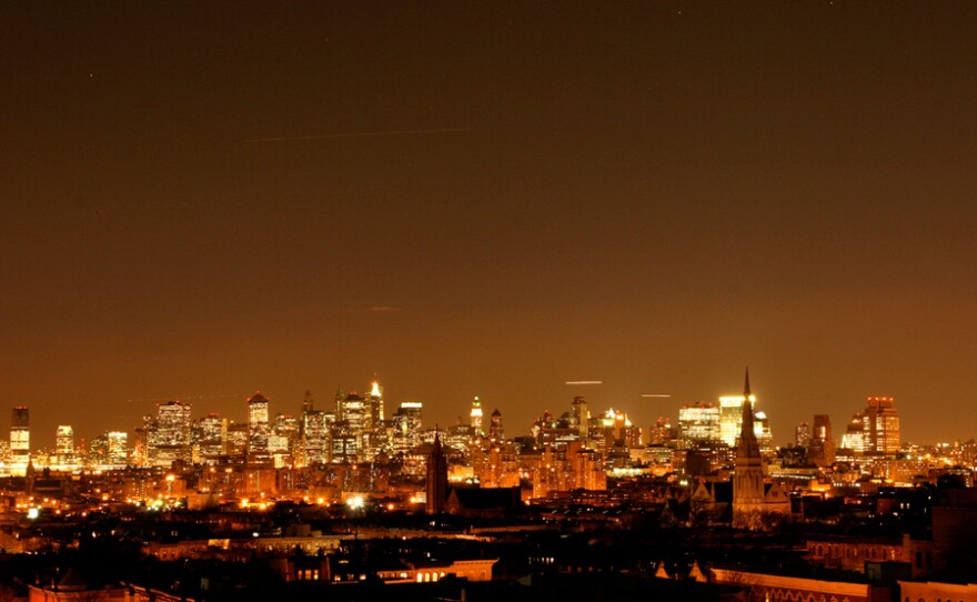 A view of the Manhattan skyline.