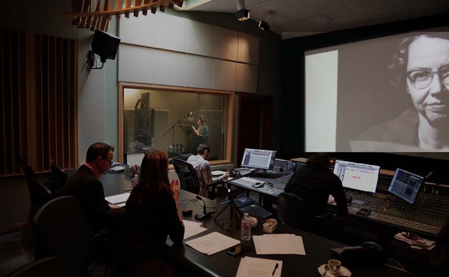 Mary Steenburgen records narration for "Flannery."