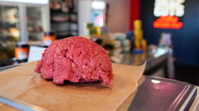 An order of ground beef is prepared for a customer at Deep Cuts butcher shop in Dallas on Oct. 21, 2025.