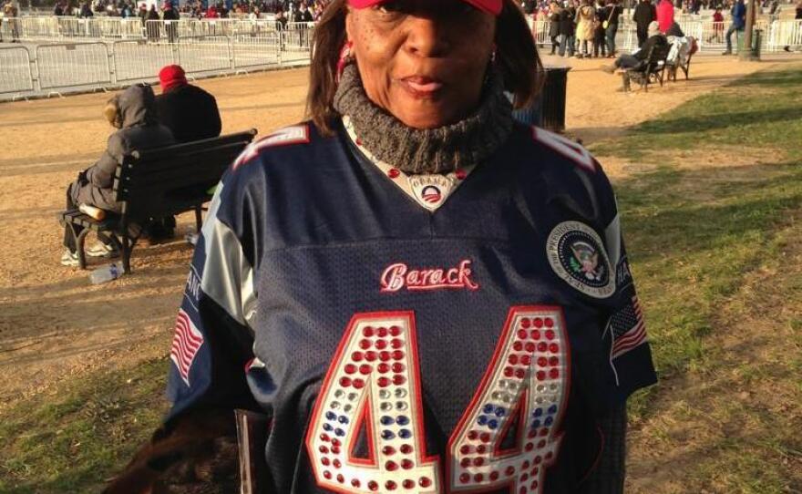 Cheryl Copeland of Chicago, on the National Mall early today.