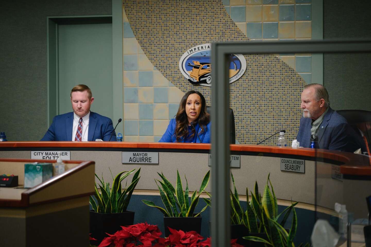 Imperial Beach Mayor Paloma Aguirre speaks during a City Council meeting in Imperial Beach, California on Dec. 5, 2024.