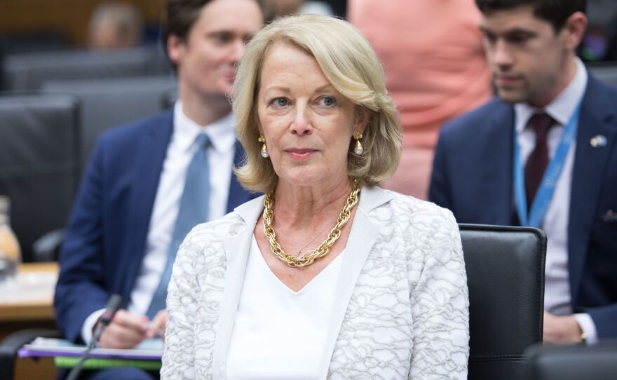 U.S. Ambassador to the International Atomic Energy Agency Jackie Wolcott at a board of governors meeting in Vienna, Austria on Wednesday.