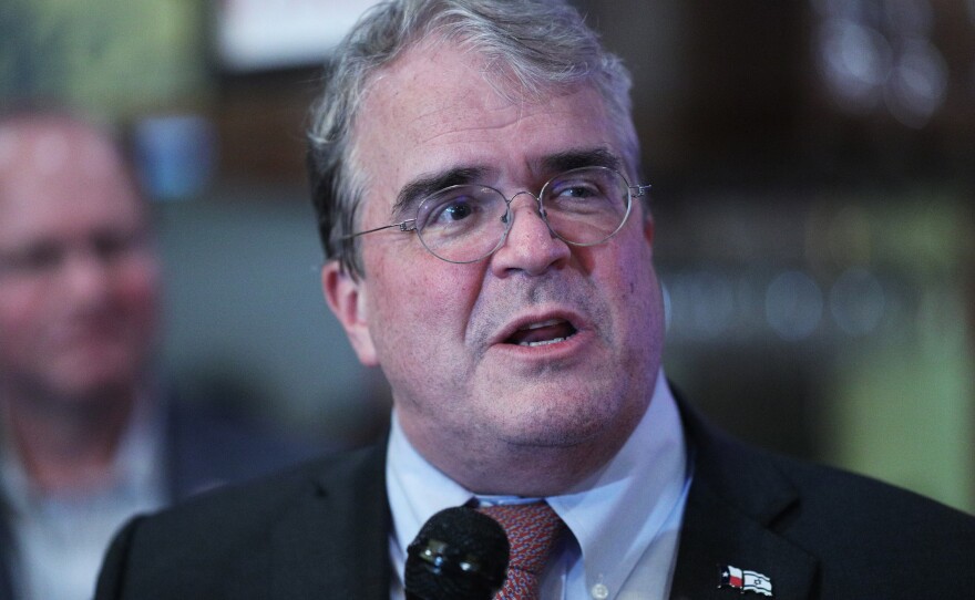 Rep. John Culberson, R-Texas, gives his concession speech at an election night party in Houston. Culberson came up short in his bid for re-election to represent the 7th District against Democratic challenger Lizzie Fletcher.