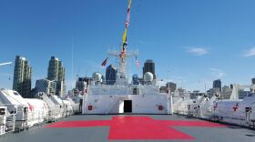 The deck of the Peace Ark as it's docked at Broadway Pier in downtown San Diego, Nov. 6, 2015. 