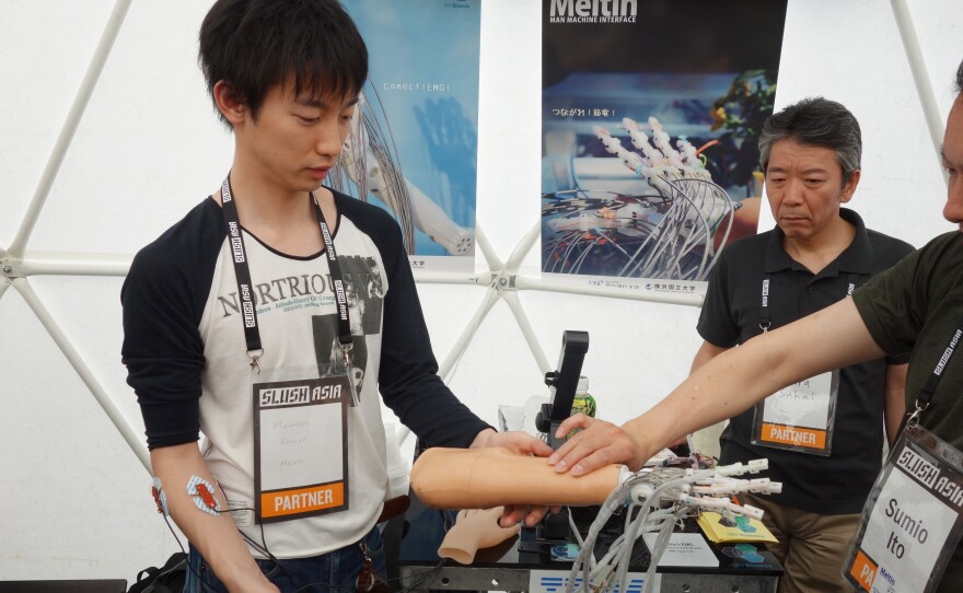 A concept demonstration at Slush Asia, a tech festival that brings together investors and innovators.