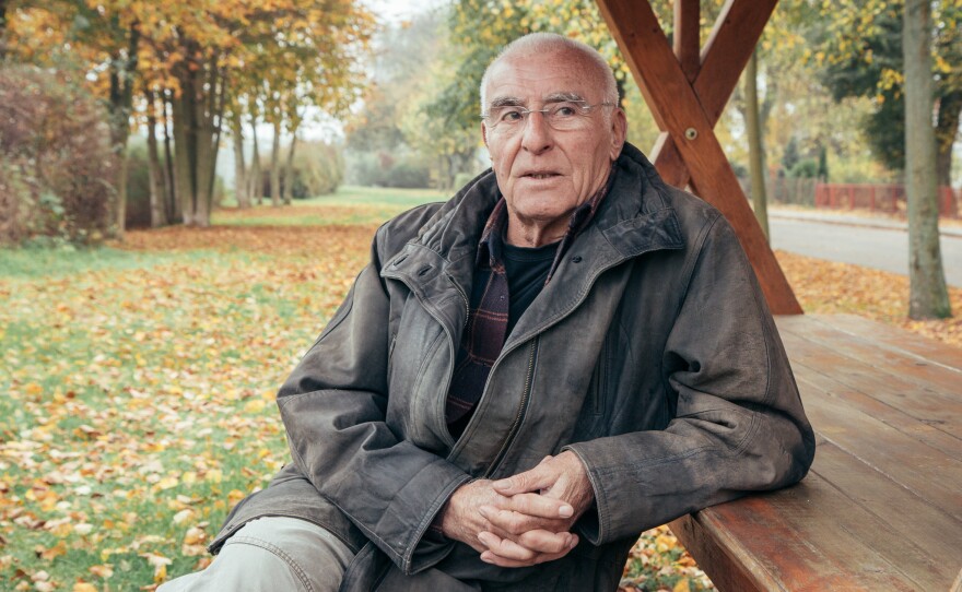 Hasso Herschel, who now lives on a farm, is shown near his house north of Berlin.