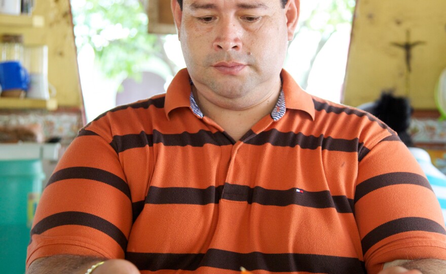Francisco Javier Gomez Torres serves up to 300 plates of vigorón a day at his kiosk El Gordito in Granada, Nicaragua.