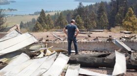 Steve Holett surveys the aftermath of the Elmo 2 Fire at his property, where he had spent the last 18 months building a home.