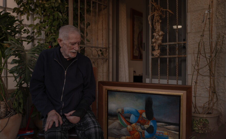 Artist Sliman Mansour at his home in Jerusalem on Nov. 18, 2025.