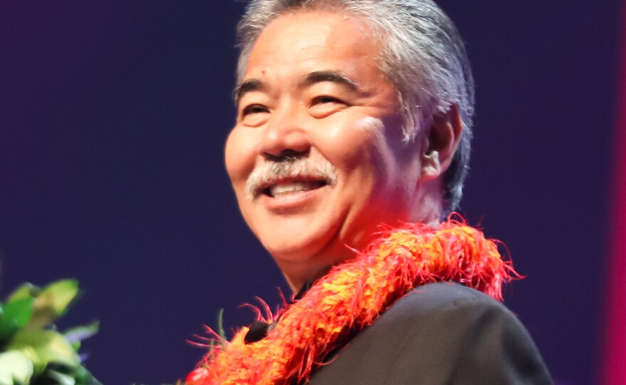 Hawaii Gov. David Ige, pictured in 2016, faced a strong challenge to his re-election but won his party's nomination Saturday.