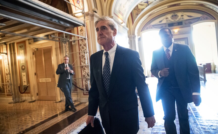 Special counsel Robert Mueller departs after a June 21 closed-door meeting with members of the Senate Judiciary Committee about Russian meddling in the 2016 election and possible connections to the Trump campaign.