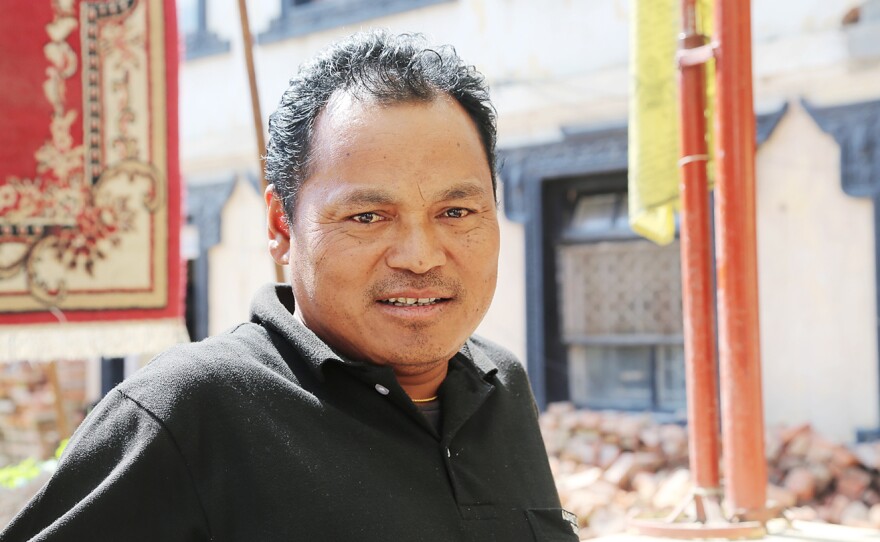 Rane Tamang, left, and Padam Ghale. Both men started out working as porters in the mountains of Nepal. Tamang is now a guide and cook. Ghale owns a trekking company.