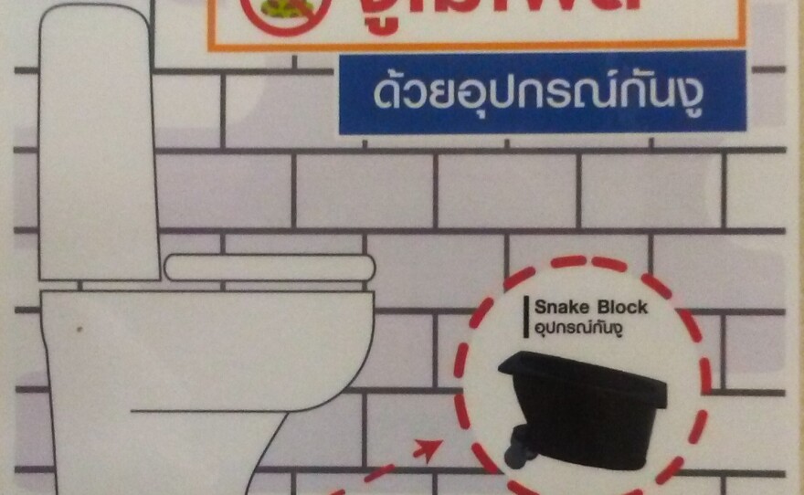 Cedric Yoshimoto spotted this advertisement in the bathroom of a home improvement store in Thailand. "As you can imagine, this device responds to a certain need. Gulp!" he says.
