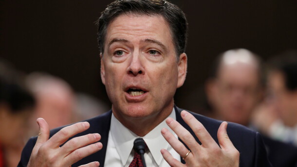 Former FBI Director James Comey speaks during a Senate Intelligence Committee hearing on Capitol Hill, Thursday, June 8, 2017, in Washington.
