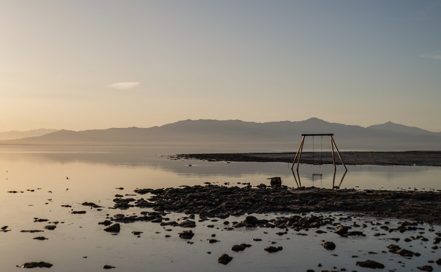 The Salton Sea at Bombay Beach on Feb. 4, 2023.