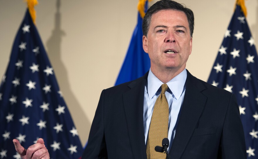 FBI Director James Comey makes a statement at FBI headquarters in Washington on July 5 about the FBI's investigation into Hillary Clinton's use of a private email server while secretary of state.
