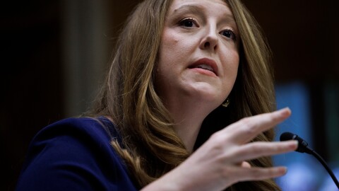 Dr. Casey Means testifies during a Senate Health, Education Labor and Pension Committee confirmation hearing for U.S. Surgeon General on Capitol Hill, Feb. 25, in Washington.