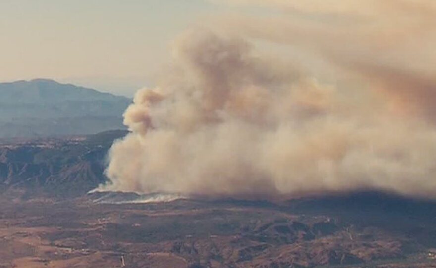 Smoke plume billowing from Camp Pendleton.