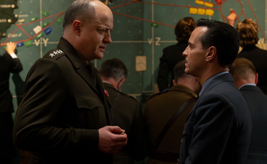 Brendan Fraser plays Gen. Dwight D. Eisenhower and Andrew Scott plays meteorologist James Stagg in the new film Pressure, about the tense lead-up to the D-Day invasion during World War II.