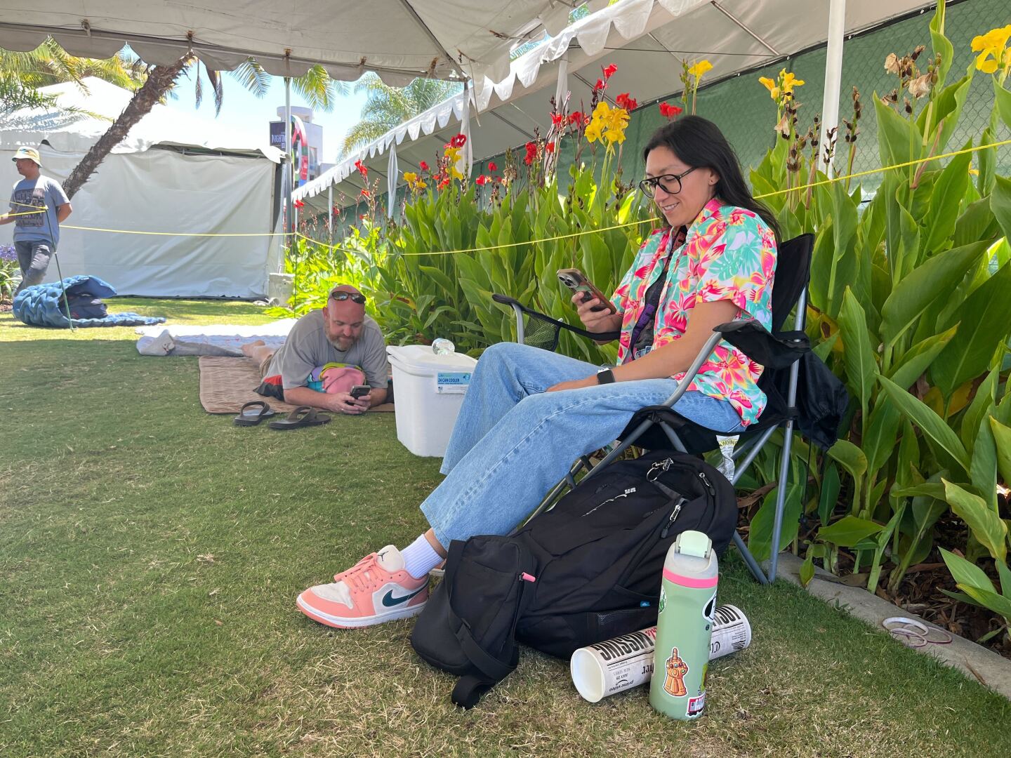 Angelica Delgado camps out in line at San Diego Comic-Con on July 23, 2025. 