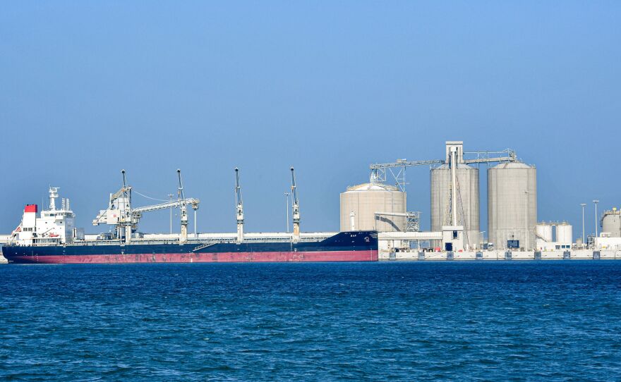An oil tanker sits at the port of Ras al-Khair in Saudi Arabia in December. The world is approaching the limits of its capacity to store and ship oil, thanks to an unprecedented glut.