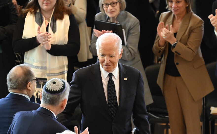 President Biden arrives to speak at the annual Days of Remembrance ceremony at the U.S. Capitol on May 7.