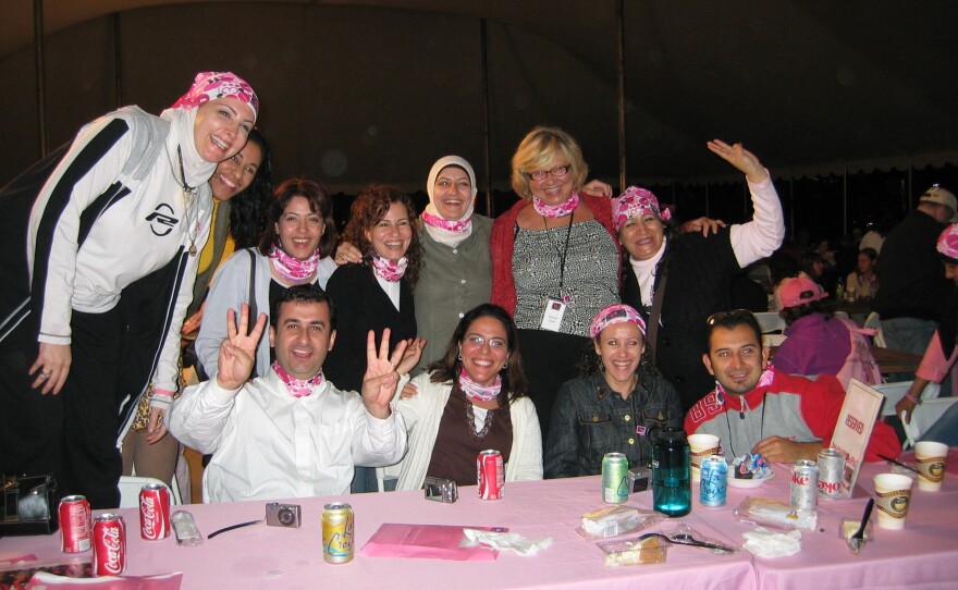 May Almahayni joins friends at the Susan B. Komen "Race For The Cure" in San Diego, 2007.