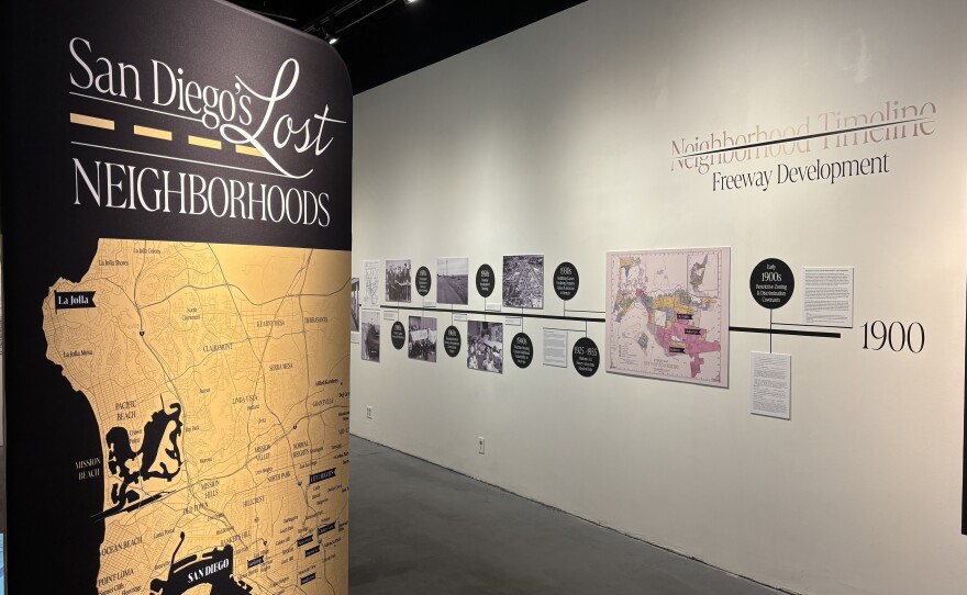 The "San Diego's Lost Neighborhoods" exhibition is seen at the San Diego History Center in Balboa Park on Sept. 23, 2025.
