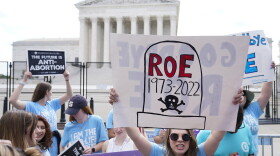 Abortion opponents demonstrate outside the Supreme Court in Washington on June 24, 2022 the day the court decided Dobbs v. Jackson Women's Health Organization. 