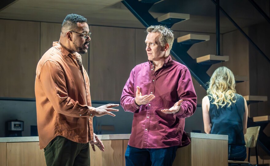 Trevor Dion Nicholas, Jamie Parker and Caissie Levy in "Next to Normal."