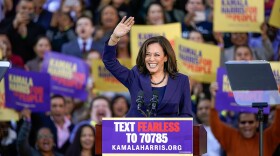 Democratic Sen. Kamala Harris, of California, waves to the crowd as she formally launches her presidential campaign at a rally in her hometown of Oakland, Calif., Sunday, Jan. 27, 2019.