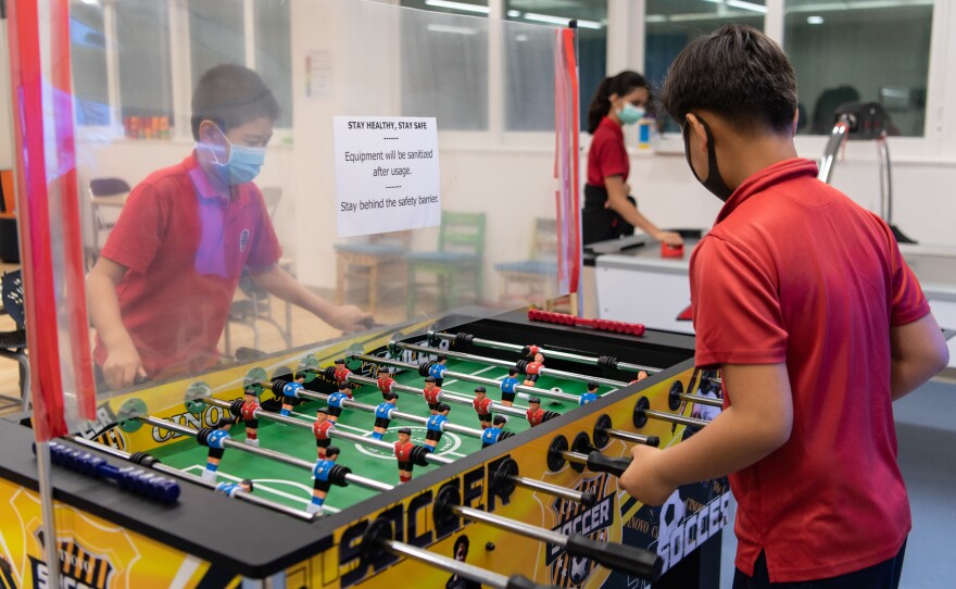 PE during a pandemic could be a game of table football with plastic dividers between players.